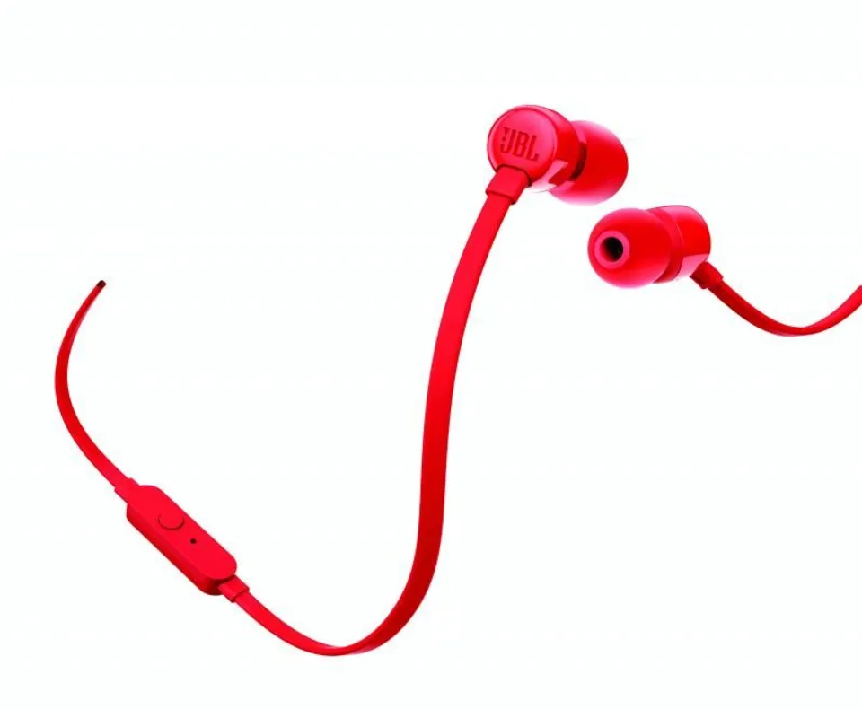 JBL T110 Audífonos Intraaurales Cableados con Micrófono Rojo