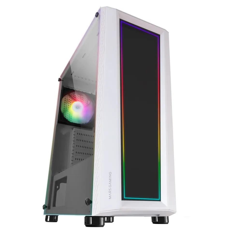 Mars Gaming MC-ART Blanco - Caja ATX Doble Cristal ARGB