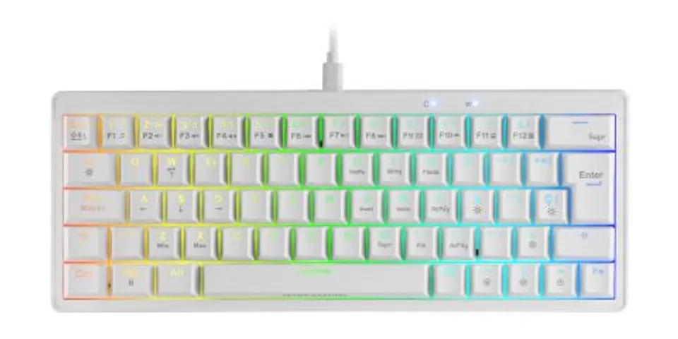 Mars Gaming MKMINIPRO Teclado Mecánico 60% Hot-Swappable RGB Chroma Blanco