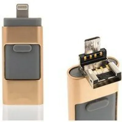 Ital i-Flash OTG 16GB USB/Micro USB/Lightning Dorado