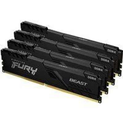 Kingston Technology FURY Beast 64GB 3200MT/s DDR4 CL16 DIMM (Kit de 4) 1Gx8 Black