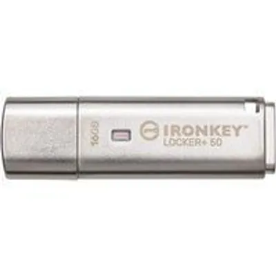 Kingston Technology IronKey Locker+ 50 unidad flash USB 16 GB USB tipo A 3.2 Gen 1 (3.1 Gen 1) Plata