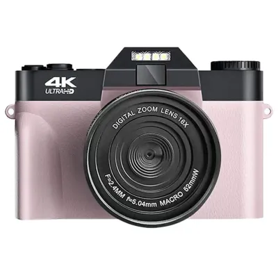 Kinsi DC08 Cámara Digital de Viaje 3.0" 48MP 4K Rosa