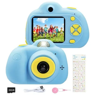 Kinsi Mini Kids Cámara Infantil 2.0" 24MP Azul