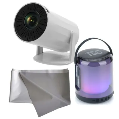 Klack TG-376 Proyector 4K Android +Pantalla 130" y Altavoz