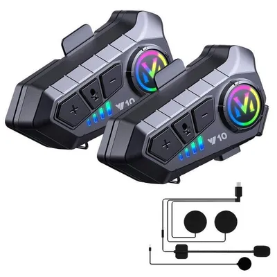 Klack Y10 Auricular Intercomunicador Moto Bluetooth IPX6 Sonido Hi-Fi 2 Unidades