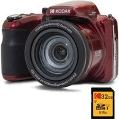 Kodak Pack Pixpro Astro Zoom AZ425 Cámara Digital Bridge Roja + Tarjeta Ultra High Speed U1 32GB SDHC