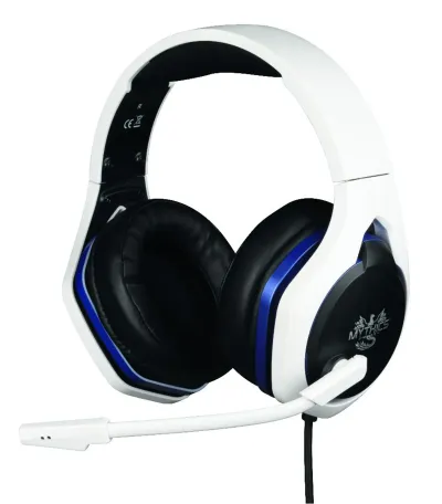 Konix Auriculares y Casco Alámbrico Diadema Juego Negro Azul Blanco