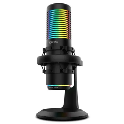 Krom Kaze Micrófono Condensador para Streaming RGB Negro