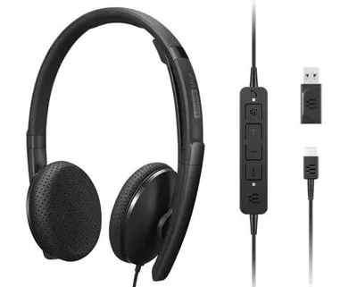 Lenovo 4XD1M45626 auricular y casco Auriculares Alámbrico Diadema USB Tipo C Negro