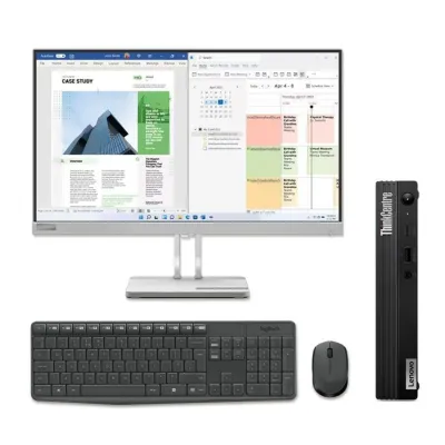 Lenovo Tiny M75q AMD Ryzen 5 5650GE PRO 8GB 512GB SSD Monitor L25e-40 24.5" Logitech MK235