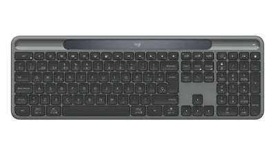 Logitech Signature Slim Solar+, teclado inalámbrico alimentado por luz solar y artificial, batería duradera con una vida útil de hasta 10 años, teclas personalizables, Bluetooth Color Grafito
