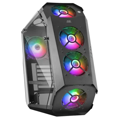 Mars Gaming MC51 ATX Doble Cristal 5x12cm RGB Negro