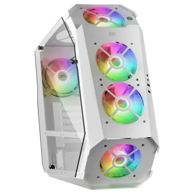 Mars Gaming MC51W ATX Cristal Templado 5x RGB 12cm Blanco