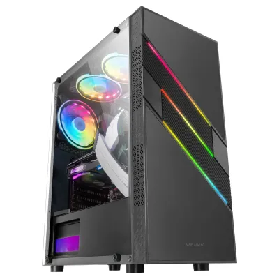 Mars Gaming MC-U3 ARGB 3x Fans Tempered Glass Black