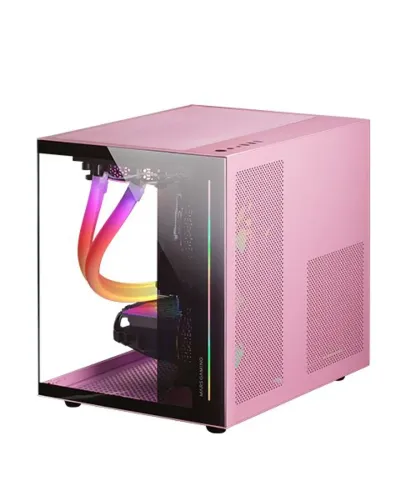Mars Gaming MC-VIEW Rosa Micro-ATX Cristal Templado 90°