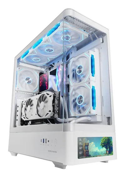 Mars Gaming MCLCDPROW carcasa de ordenador Midi Tower Blanco