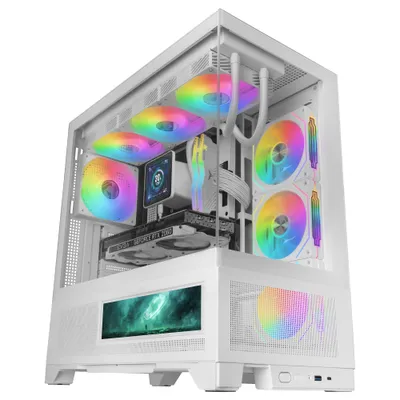 Mars Gaming MCLCDXW carcasa de ordenador Midi Tower Blanco