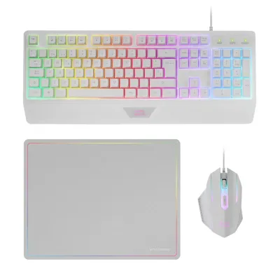 Mars Gaming MCP124 Kit 3en1 Teclado H-Mech RGB Blanco