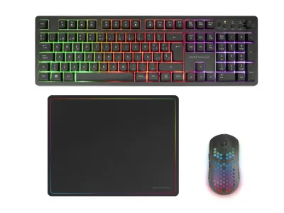 Mars Gaming MCPWXES teclado Ratón incluido Juego RF inalámbrica + USB QWERTY Español Negro