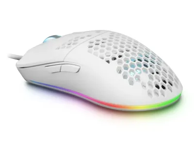 Mars Gaming MMAX Blanco Ultraligero RGB 12400 DPI