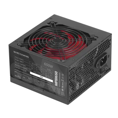 Mars Gaming MPIII650 650W ATX 85% APFC Fuente Negra