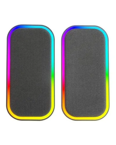 Mars Gaming MS-OM, Altavoces Gaming 20W, Iluminación Dinámica RGB, Altavoces Bluetooth 5.3 + AUX-IN, Caja de Control de Volumen, Chipset DSP Personalizado, Compatibilidad Universal, Negro