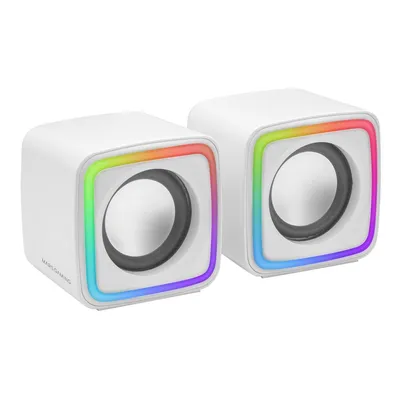 Mars Gaming MSCUBEW Blanco - Altavoces RGB Compactos DSP 8W