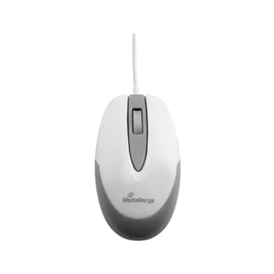 MediaRange Ratón ergonómico diestro 1000 DPI gris/blanco
