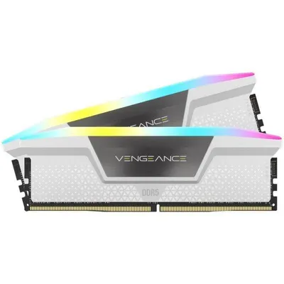 Memoria RAM Corsair VENGEANCE RGB 32GB 2x16GB DDR5 7200MHz CL34 Intel XMP Blanco