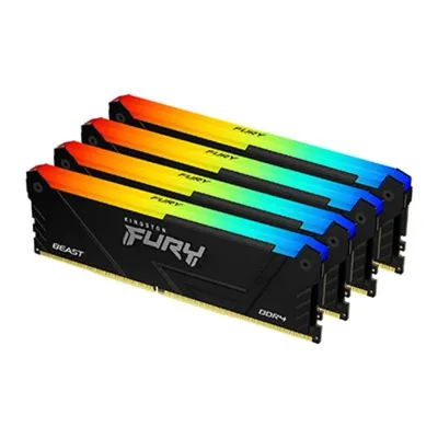 Memoria RAM Kingston FURY Beast RGB 128GB 4x32GB DDR4 3200MHz CL16 Intel XMP RGB Negro