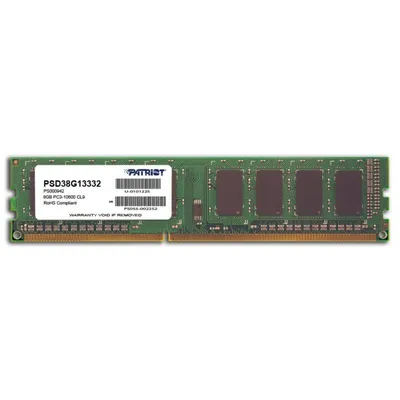 Memoria RAM Patriot 8GB PC3-10600 1x8GB DDR3 1333MHz CL9 Unbuffered No ECC DIMM
