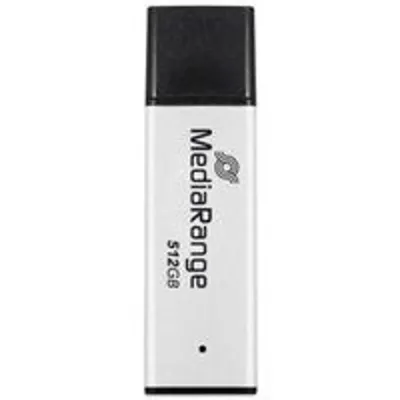 Memoria USB MediaRange MR1904 512GB USB 3.2 Gen 1 Aluminio Negro/Plata 250MB/s
