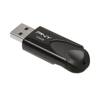 Memoria USB PNY Attaché 4 128GB USB 2.0 negra deslizante