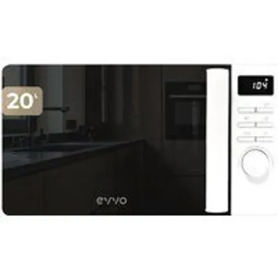 Microondas Evvo Home M20 White 20L 800W Grill Descongelar Temporizador Digital