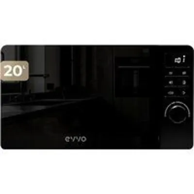 Microondas Evvo M20 Black 20L 800W Grill Puerta Espejo Display Digital