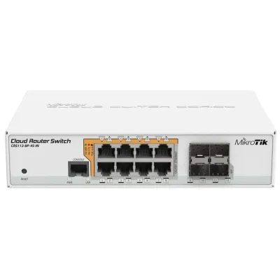 Mikrotik CRS112-8P-4S-IN Switch Gigabit 8 Puertos 4 SFP PoE