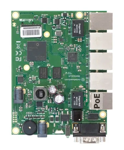 Mikrotik RB450Gx4 Router Alámbrico Gigabit Ethernet 716MHz 1024MB MicroSD Verde