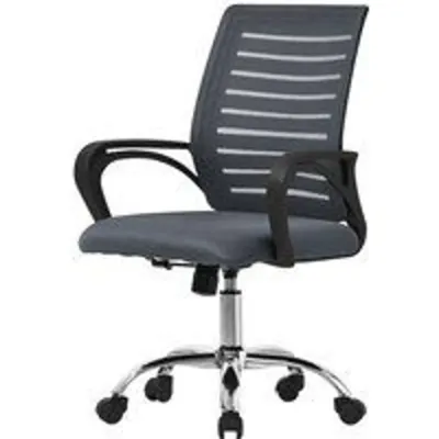 ML Design Silla de Oficina Ergonómica con Asiento Regulable Tapizado de Malla Gris