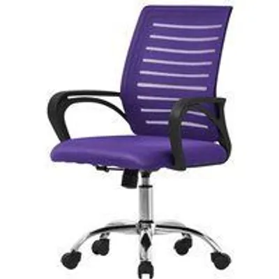 ML Design Silla de Oficina Ergonómica con Asiento Regulable Tapizado de Malla Lila
