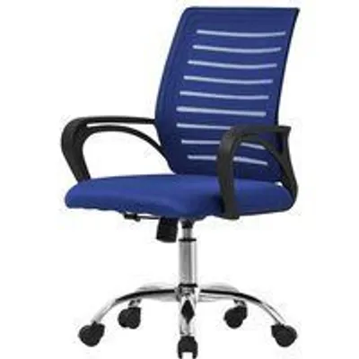 ML Design Silla de Oficina Ergonómica con Asiento Regulable Tapizado de Malla Azul