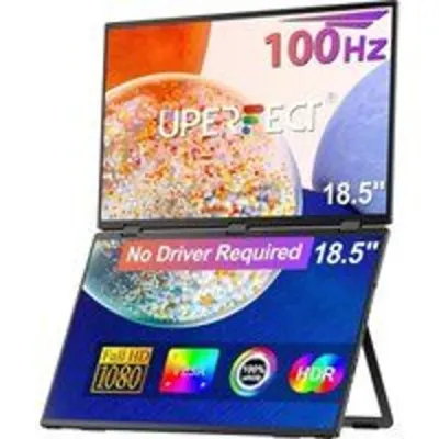 Monitor Dual UPERFECT 18.5'' 100Hz IPS Type-C Apilable Rotación 360° sRGB VESA