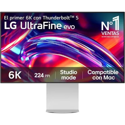 Monitor LG UltraFine 32U990A-S 32" 6K UltraHD 60Hz IPS Black HDR600 Thunderbolt 5 Pivotable