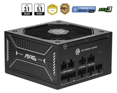 MSI MAG A750GLS PCIE5 unidad de fuente de alimentación 750 W 24-pin ATX ATX Negro