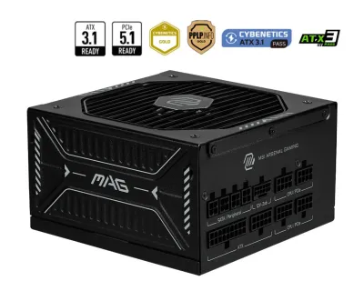 MSI MAG A850GLS PCIE5 unidad de fuente de alimentación 850 W 24-pin ATX ATX Negro