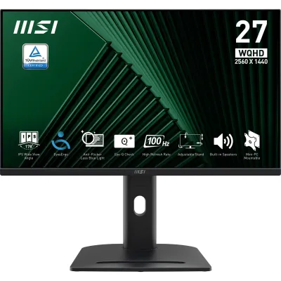 MSI Pro MP275QPG 27" 2560x1440 WQHD LCD Pantalla PC Negro