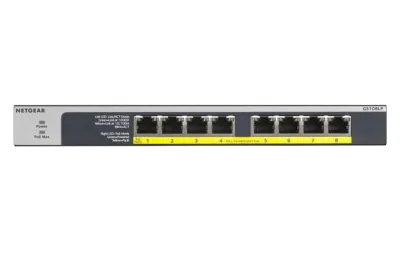 NETGEAR GS108LP Switch Ethernet No administrado PoE 10/100/1000 Negro Gris