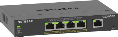 NETGEAR GS305EP Switch PoE+ 5 Puertos Gigabit Gestionado L2/L3 Negro