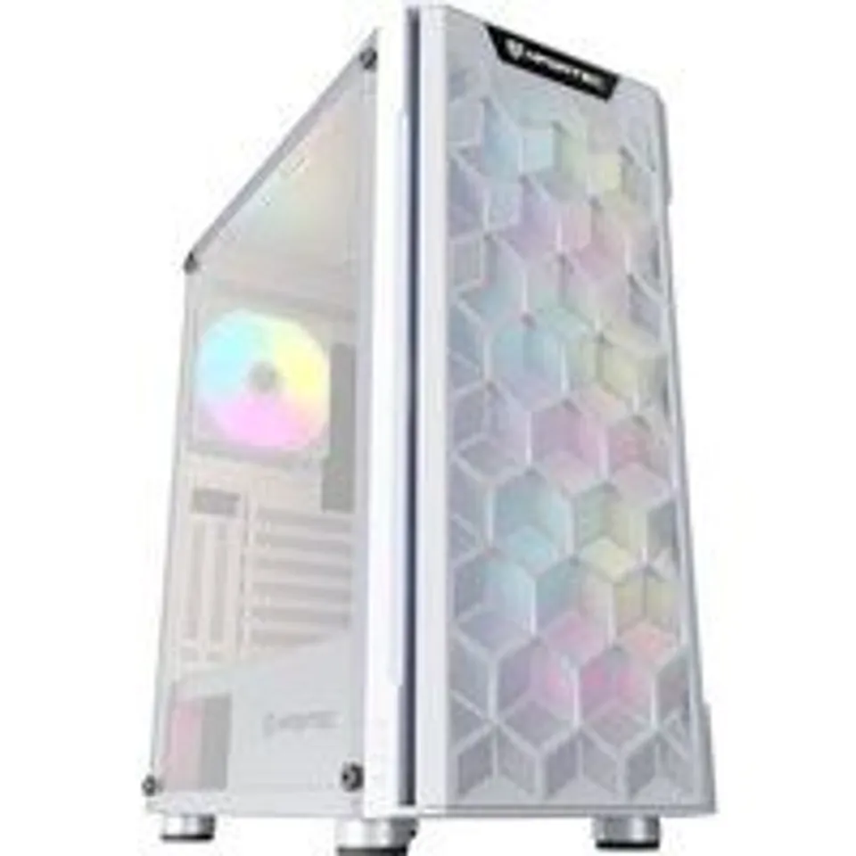 Nfortec Azir Torre ATX Frontal 3D Mallado 4 Ventiladores Cristal Templado Blanca