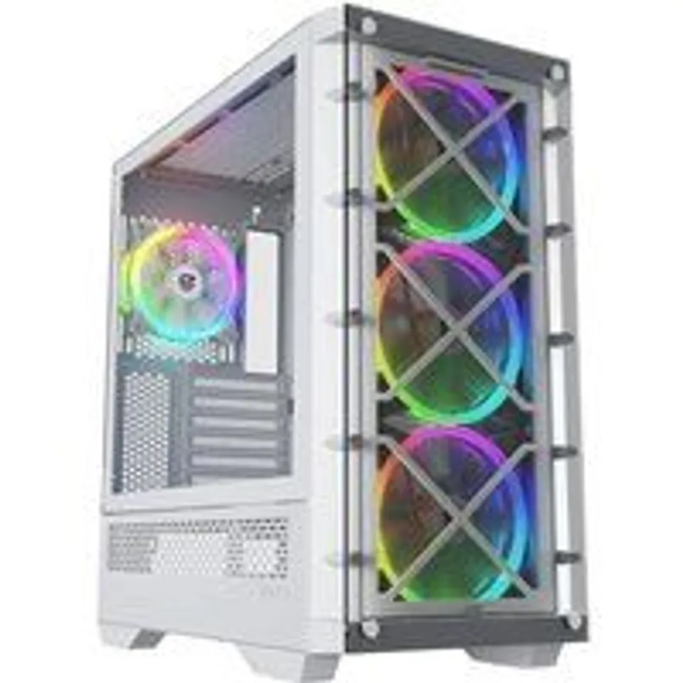 Nfortec DRACO X A-RGB Torre ATX 4 Ventiladores Cristal Templado USB 3.2 Soporte GPU Blanca